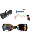 Elektrikli Kaykay Hoverboard Bluetooth Hoparlörlü 6.5 İnç Grafiti D01 - Çanta Hediye