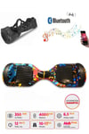 Elektrikli Kaykay Hoverboard Bluetooth Hoparlörlü 6.5 İnç Grafiti D26 - Çanta Hediye