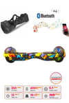 Elektrikli Kaykay Hoverboard Bluetooth Hoparlörlü 6.5 İnç Grafiti D08 - Çanta Hediye
