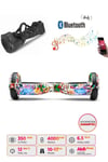 Elektrikli Kaykay Hoverboard Bluetooth Hoparlörlü 6.5 İnç Grafiti D19 - Çanta Hediye