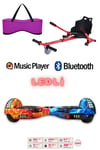 Elektrikli Kaykay Scooter Akıllı Denge Hoverboard + HoverKart + Çanta FULL LEDLİ EXTREM93 PAKET D10