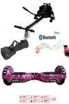 Elektrikli Kaykay Scooter Akıllı Denge Hoverboard + HoverKart + Çanta FULL LEDLİ EXTREM PAKET D13