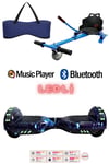 Elektrikli Kaykay Scooter Akıllı Denge Hoverboard + HoverKart + Çanta FULL LEDLİ EXTREM87 PAKET D12