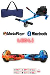 Elektrikli Kaykay Scooter Akıllı Denge Hoverboard + HoverKart + Çanta FULL LEDLİ EXTREM86 PAKET D10