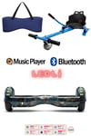 Elektrikli Kaykay Scooter Akıllı Denge Hoverboard + HoverKart + Çanta FULL LEDLİ EXTREM88 PAKET D18