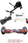 Elektrikli Kaykay Scooter Akıllı Denge Hoverboard + HoverKart + Çanta FULL LEDLİ EXTREM PAKET D16