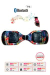 Elektrikli Kaykay Scooter Hoverboard 6.5 Inch Gökkuşağı Grafity Desenli Akıllı Denge- D11