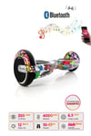 Elektrikli Kaykay Scooter Hoverboard 6.5 Inch Yaprak Grafity Desenli Akıllı D04