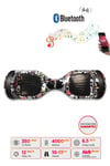 Elektrikli Kaykay Scooter Hoverboard 6.5 Inch Siyah Beyaz Desenli Akıllı Dengeli D14