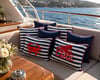 Ahtapot Nakışlı Kırlent Kılıfı - 2'li Set, Lacivert Çizgili Marine Kırlent