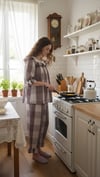 Kareli Yakası Fistolu Pijama