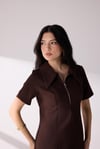 Bebe Yaka Elbise Acı Kahve