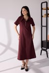 Bebe Yaka Elbise Bordo