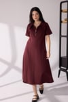 Bebe Yaka Elbise Bordo