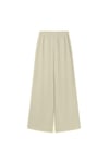Bol Paça Keten Karışımlı Pantolon Bej