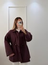 Büzgü Detaylı Ceket Mürdüm