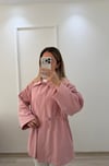 Büzgü Detaylı Ceket Pembe