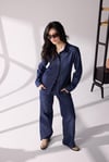 Denim Gömlek Palazzo Pantolon Takım