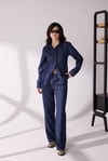 Denim Gömlek Palazzo Pantolon Takım