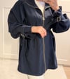 Fermuarlı Tencel Kap Lacivert 