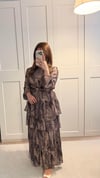 Kat Tat Sifon Elbise Kahverengi