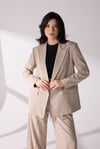 Kruvaze  Blazer takım Bej