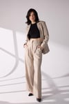 Kruvaze  Blazer takım Bej