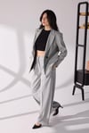 Kruvaze  Blazer takım Gri