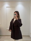Kuşaklı Kısa Trenç Mürdüm