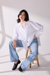Oversize Poplin Gömlek Beyaz 