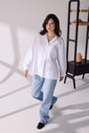 Oversize Poplin Gömlek Beyaz 