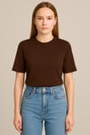 Pamuklu Basic T-shirt Kahverengi