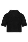 Polo Yaka Dokulu Crop Kazak Siyah