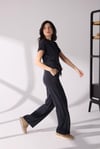 Yandan Yırtmaç Detaylı T-shirt Pantolon Takım Antrasit