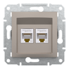  Asfora 2li RJ45 Cat5e UTP Priz Bronz EPH4400169