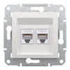  Asfora 2li RJ45 Cat6 UTP Priz Beyaz Çerçevesiz EPH4870121