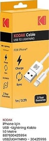 Kodak-Kodak iPhone USB to Lightning 1 M Şarj Kablosu