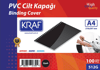 Kraf-KRAF CİLT KAPAĞI A4 160 MİC. 100 LÜ SİYAH 512G