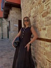 KEMERLİ PİLELİ SİYAH UZUN ETEK