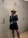 SİYAH KEMER DETAYLI MİNİ ETEK