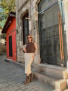 VEREV KESİM SATEN BEJ ETEK 