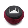 Cami Sarığı – Bordo Kumaş – Siyah Takke – Yuvarlak Sarım – Cami Nakışlı – 5 Metre