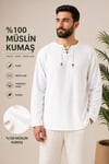Oversize Erkek Müslin Gömlek – İpli Yakasız %100 Pamuk-BeyazOversize Erkek Gömlek – İpli Yakasız %100 Pamuk GOMLEKİP-01OVERSİZE GÖMLEK İPLİSUFFA