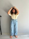 Açık Mavi Unısex İnce Denim Pantolon