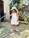 Beyaz Poplin Kumaş Balon Elbise