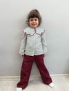 Bordo Yaka Detaylı Takım