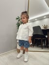 Desenli Kot Şort
