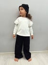 Ekru Fırfır Detaylı Sweat