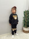 Füme Teddy Kabartmalı Takım