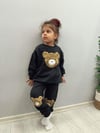 Füme Teddy Kabartmalı Takım